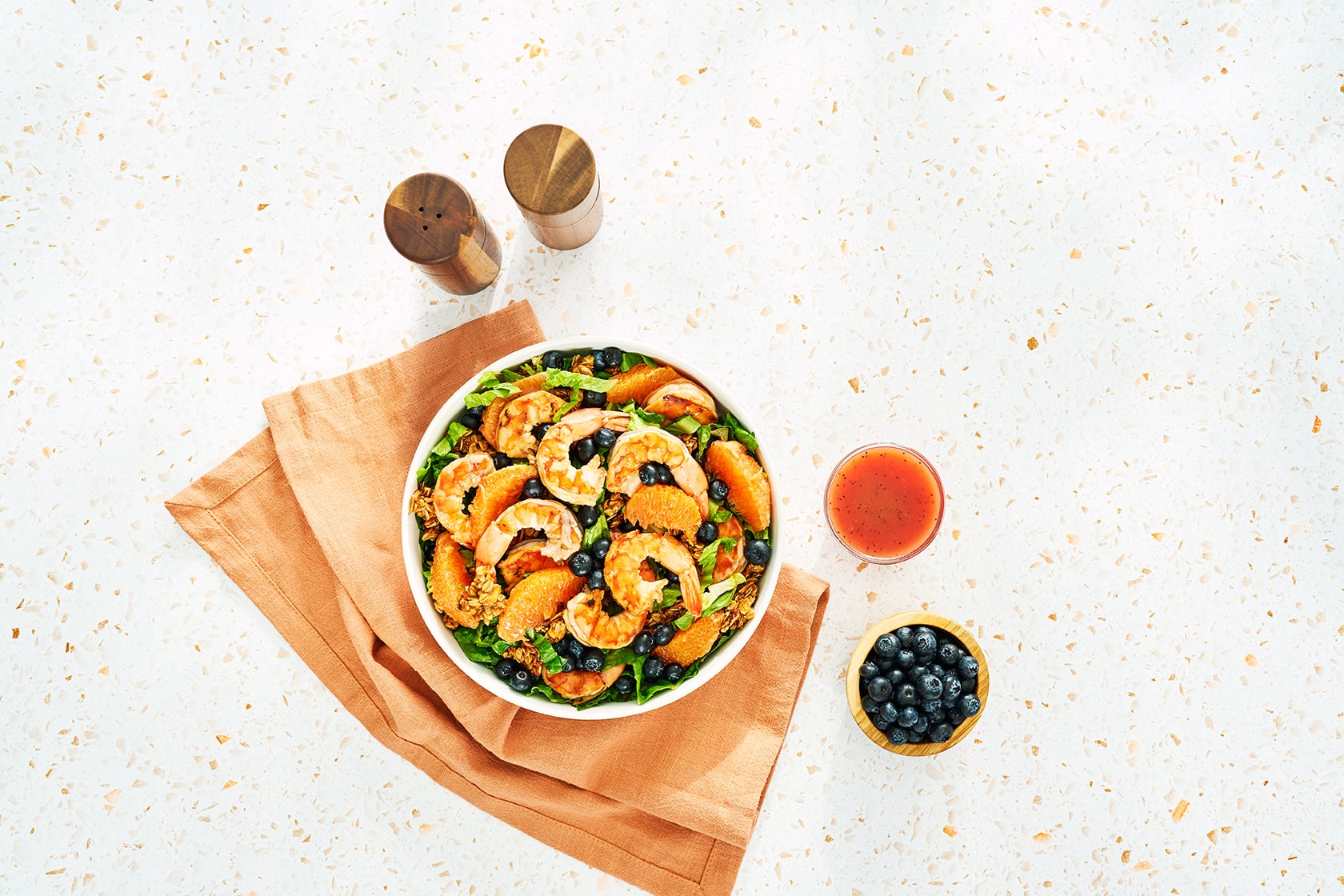 Shrimp and Blueberry Orange Crunch Bowl